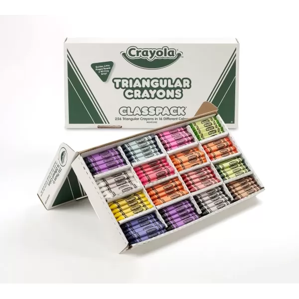 imageCrayola Triangular Crayon Classpack Toddler Crayons 16 Assorted Colors 256 Count BulkCrayon