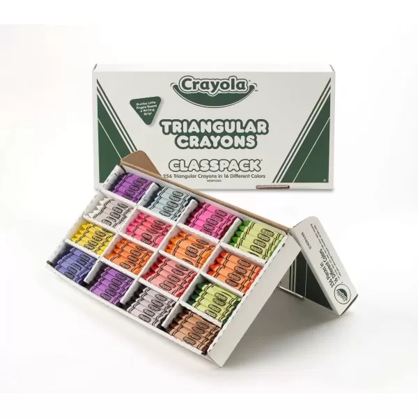 imageCrayola Triangular Crayon Classpack Toddler Crayons 16 Assorted Colors 256 Count BulkCrayon