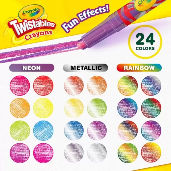 imageCrayola Twistables Crayons 24ct Special Effects Crayons for Kids No Sharpening Coloring Supplies Gifts ampamp Stocking Stuffers for Kids24 Count Pack of 1