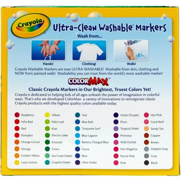 imageCrayola Ultra Clean Washable Markers 40ct Coloring Markers for Kids Coloring Book Marker Set Stocking Stuffers for Kids Ages 3