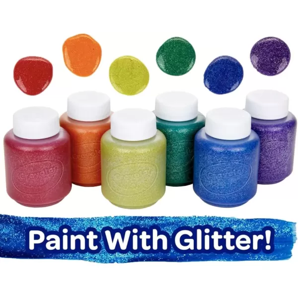 imageCrayola Washable Kids Paint Set 12ct Classic and Glitter Paint for Kids Arts ampamp Crafts Supplies Toddler Painting Kit 3 Amazon ExclusiveClassic  Glitter