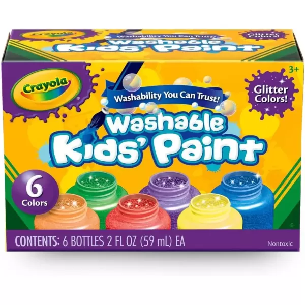 imageCrayola Washable Kids Paint Set 12ct Classic and Glitter Paint for Kids Arts ampamp Crafts Supplies Toddler Painting Kit 3 Amazon ExclusiveClassic  Glitter