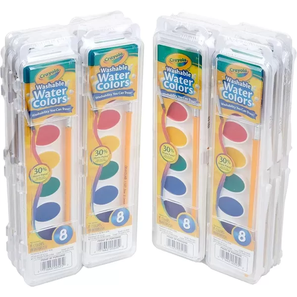 imageCrayola Washable Watercolor Paint Sets for Kids 12ct Classroom Arts ampamp Crafts Bulk Classroom Paint for Kids 8 Colors 3Watercolors