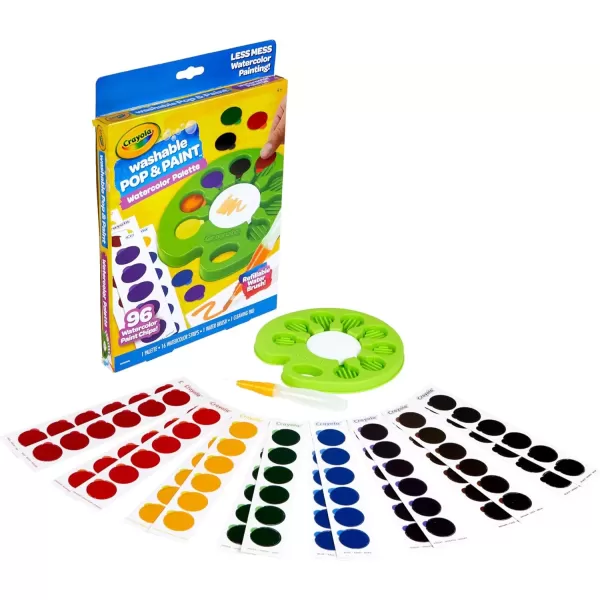 imageCrayola Watercolor Pop ampamp Paint Palette Washable Paint Kit Less Mess Watercolor Paint Set for Kids Toddler Stocking Stuffers ampamp Gifts1 Count Pack of 1
