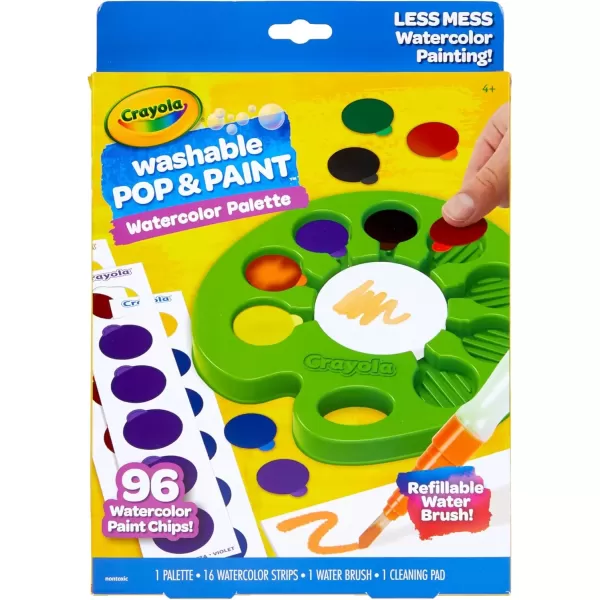 imageCrayola Watercolor Pop ampamp Paint Palette Washable Paint Kit Less Mess Watercolor Paint Set for Kids Toddler Stocking Stuffers ampamp Gifts1 Count Pack of 1