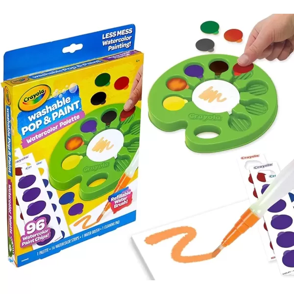 imageCrayola Watercolor Pop ampamp Paint Palette Washable Paint Kit Less Mess Watercolor Paint Set for Kids Toddler Stocking Stuffers ampamp Gifts19 Piece Set Pack of 2