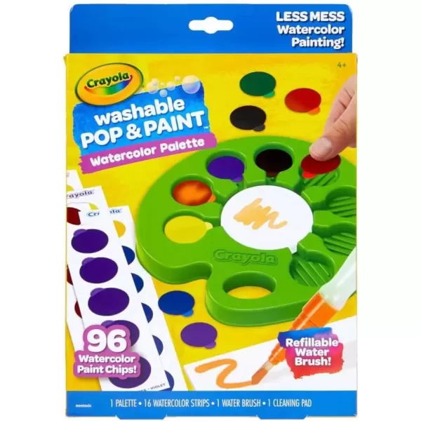 imageCrayola Watercolor Pop ampamp Paint Palette Washable Paint Kit Less Mess Watercolor Paint Set for Kids Toddler Stocking Stuffers ampamp Gifts19 Piece Set Pack of 2