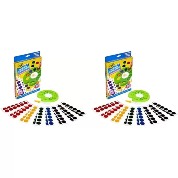 imageCrayola Watercolor Pop ampamp Paint Palette Washable Paint Kit Less Mess Watercolor Paint Set for Kids Toddler Stocking Stuffers ampamp Gifts19 Piece Set Pack of 2