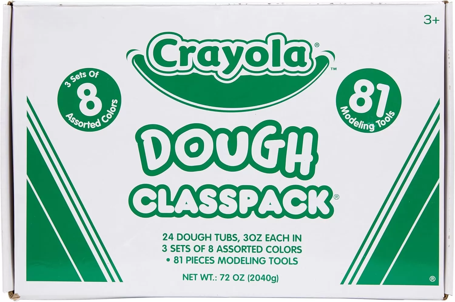 imageCrayola Dough Classpack  8 Assorted Colors 48 Count 3oz Kids Dough Classroom Supplies for Teachers ampamp Art Projects Nontoxic Ages 3100 Pieces