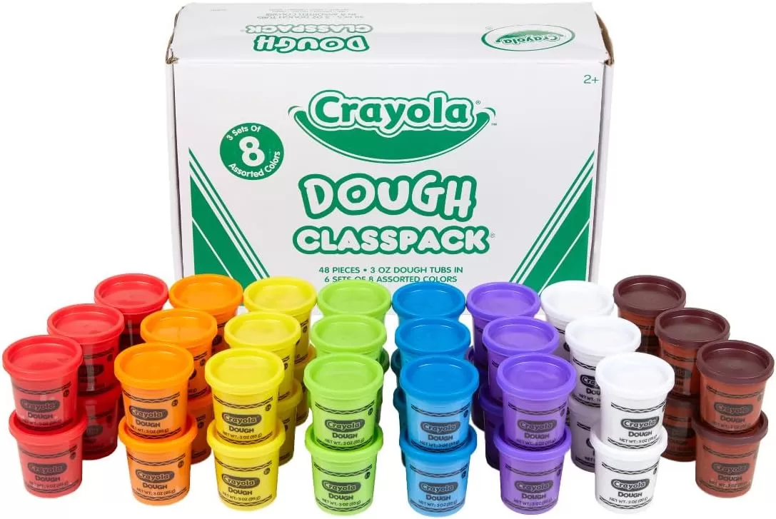 imageCrayola Dough Classpack  8 Assorted Colors 48 Count 3oz Kids Dough Classroom Supplies for Teachers ampamp Art Projects Nontoxic Ages 348 Count
