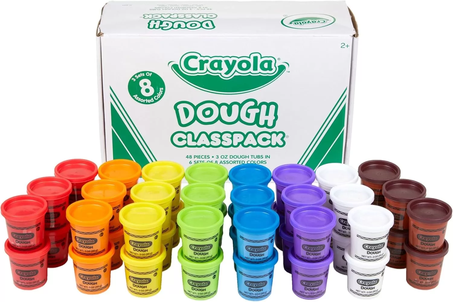 imageCrayola Dough Classpack  8 Assorted Colors 48 Count 3oz Kids Dough Classroom Supplies for Teachers ampamp Art Projects Nontoxic Ages 348 Count