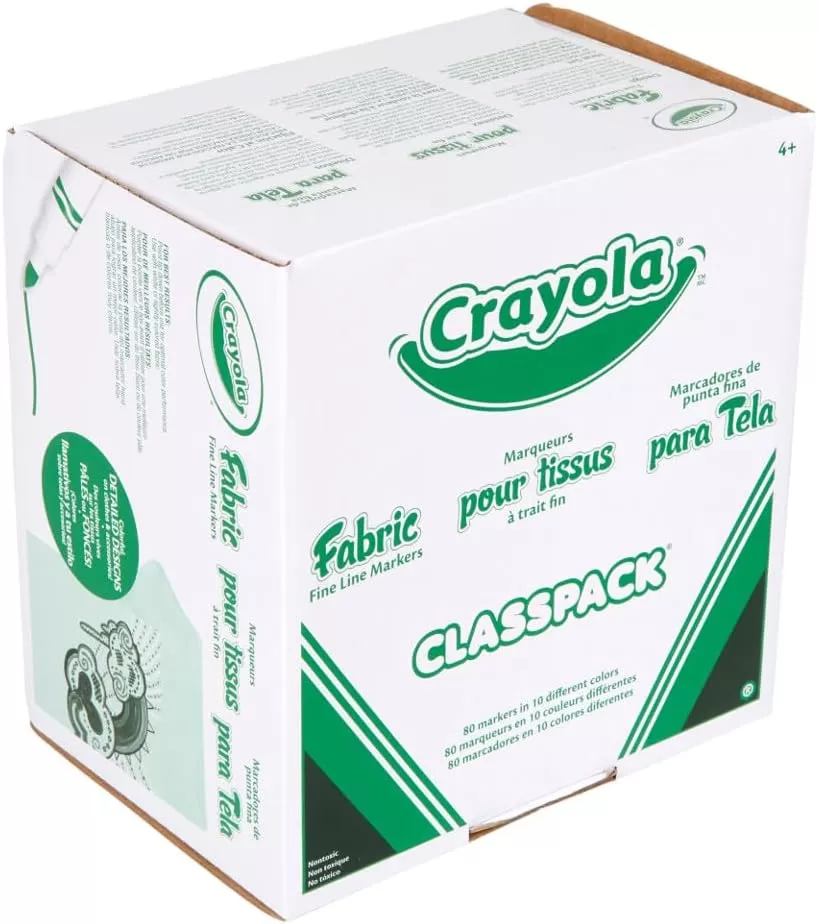 imageCrayola Fabric Marker Classpack Ten Assorted Colors 80Box