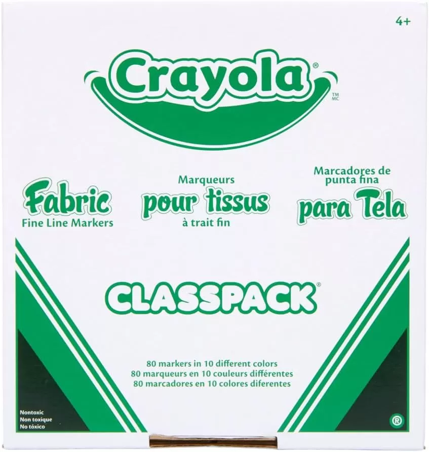 imageCrayola Fabric Marker Classpack Ten Assorted Colors 80Box