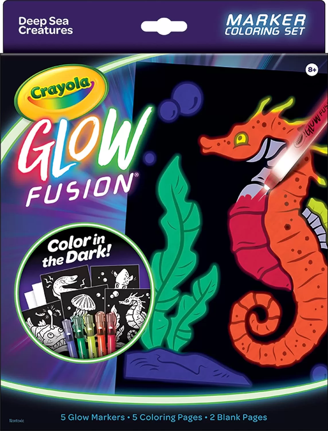 imageCrayola Glow Fusion Glow in The Dark Coloring Set with Markers Mythical Creature Coloring Pages Gift for KidsDeep Sea Creatures