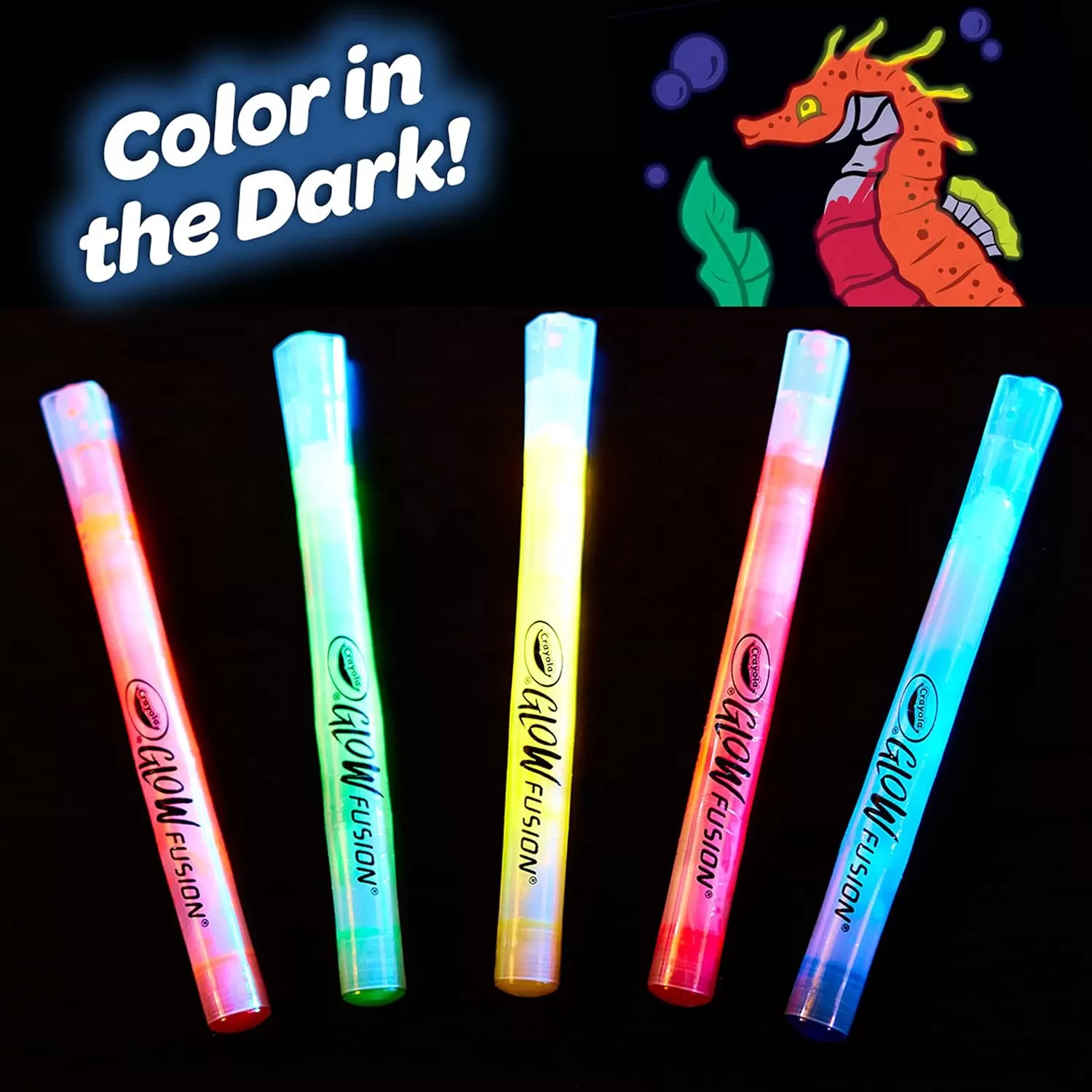 imageCrayola Glow Fusion Glow in The Dark Coloring Set with Markers Mythical Creature Coloring Pages Gift for KidsDeep Sea Creatures