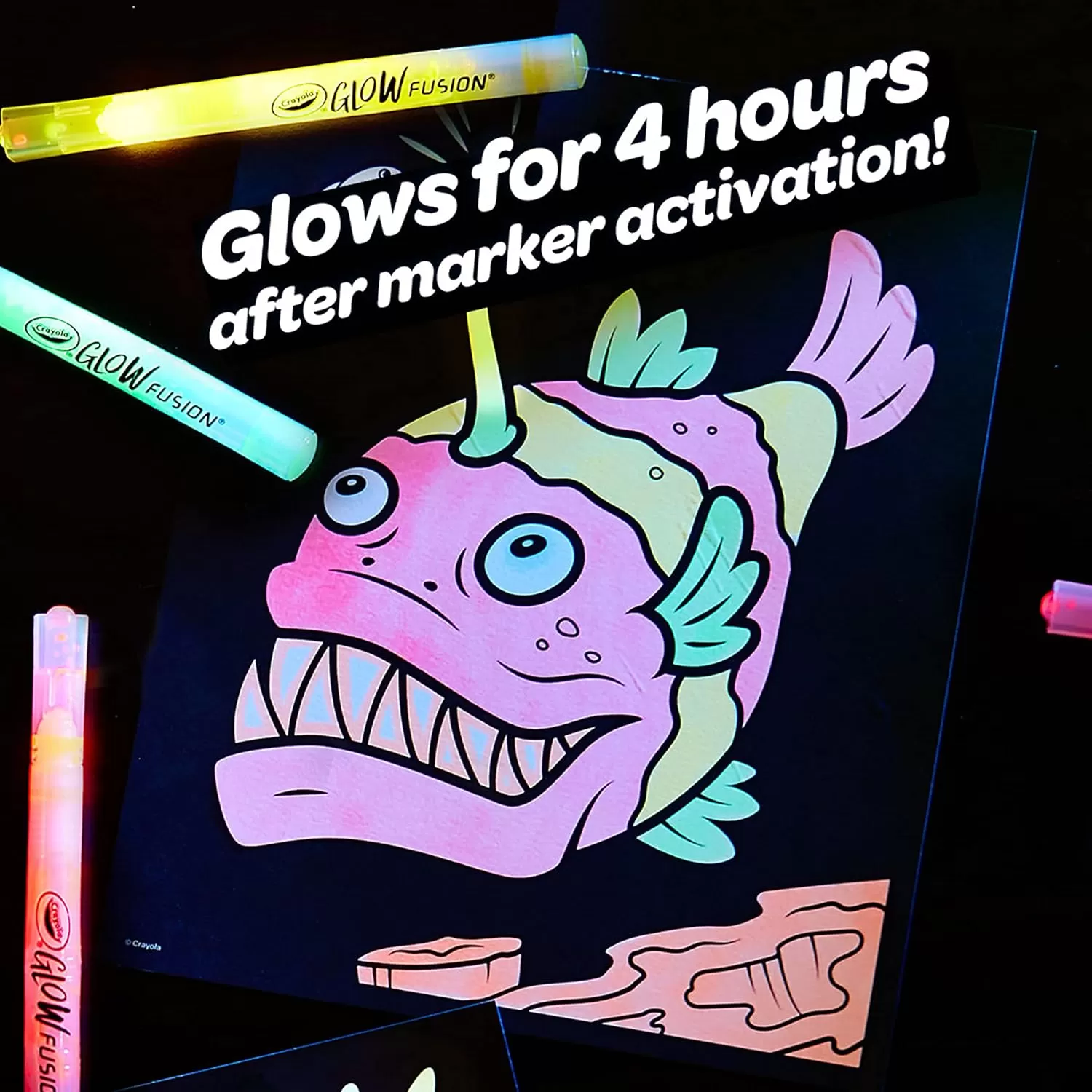 imageCrayola Glow Fusion Glow in The Dark Coloring Set with Markers Mythical Creature Coloring Pages Gift for KidsDeep Sea Creatures