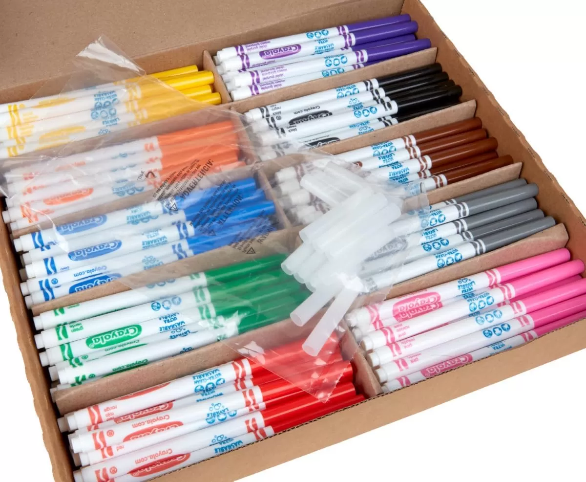 imageCrayola Ultra Clean Washable Markers Classpack 200 Count Bulk Markers for Classrooms School Supplies for Kids 10 ColorsFine Line