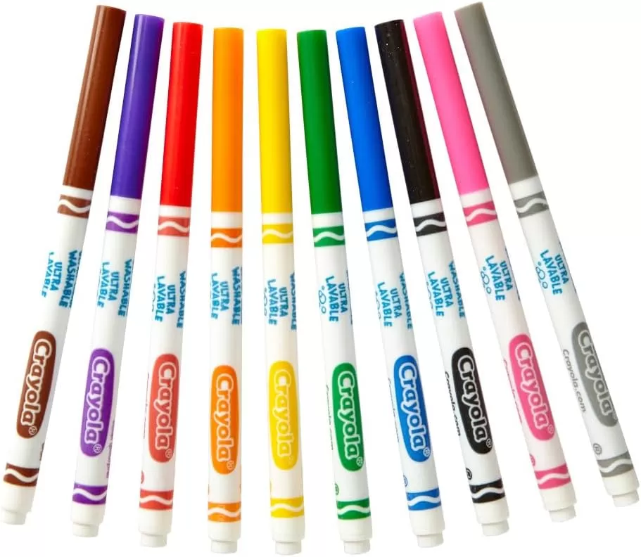 imageCrayola Ultra Clean Washable Markers Classpack 200 Count Bulk Markers for Classrooms School Supplies for Kids 10 ColorsFine Line