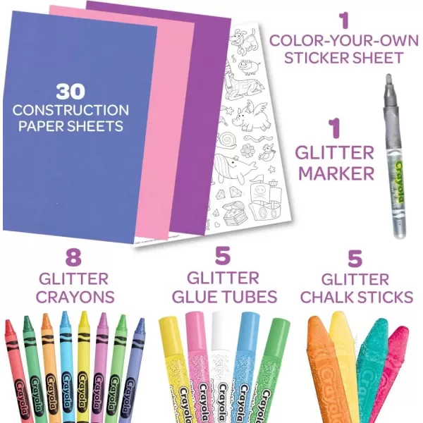 imageCrayola All That Glitters Art Case 50pcs Glitter Crayons ampamp Coloring Supplies Kids Art Set Gifts for Girls ampamp Boys Ages 5