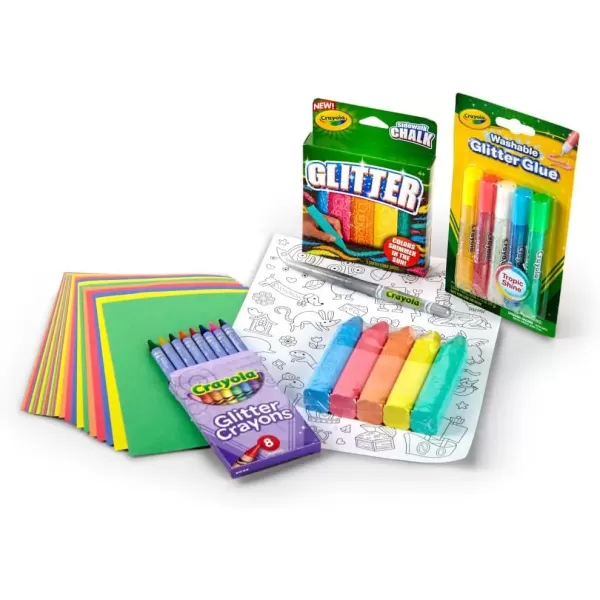 imageCrayola All That Glitters Art Case 50pcs Glitter Crayons ampamp Coloring Supplies Kids Art Set Gifts for Girls ampamp Boys Ages 5