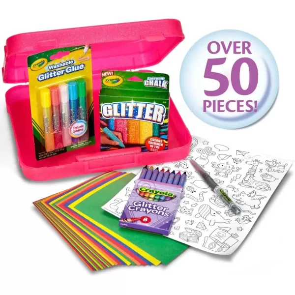 imageCrayola All That Glitters Art Case 50pcs Glitter Crayons ampamp Coloring Supplies Kids Art Set Gifts for Girls ampamp Boys Ages 5