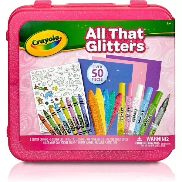 imageCrayola All That Glitters Art Case 50pcs Glitter Crayons ampamp Coloring Supplies Kids Art Set Gifts for Girls ampamp Boys Ages 5