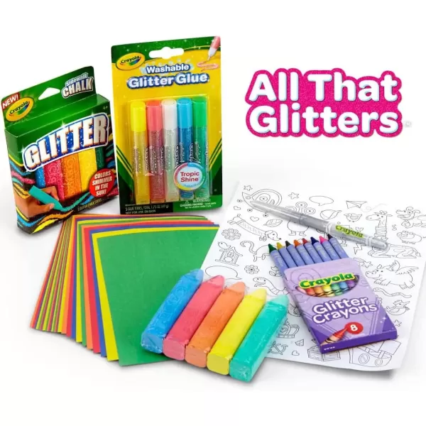 imageCrayola All That Glitters Art Case 50pcs Glitter Crayons ampamp Coloring Supplies Kids Art Set Gifts for Girls ampamp Boys Ages 5