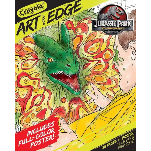 imageCrayola Art with Edge Jurassic Park Coloring Pages 28pgs Adult Coloring Jurassic Park Merchandise Gift for Teens