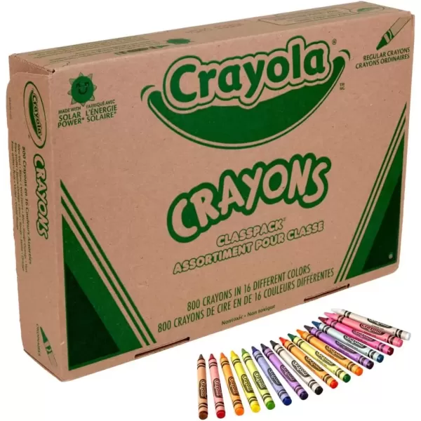 imageCrayola Bulk Crayon Classpack  800ct 16 Colors Back to School Supplies Kids Crayons Teacher Classroom Must Haves 31 Count Pack of 1