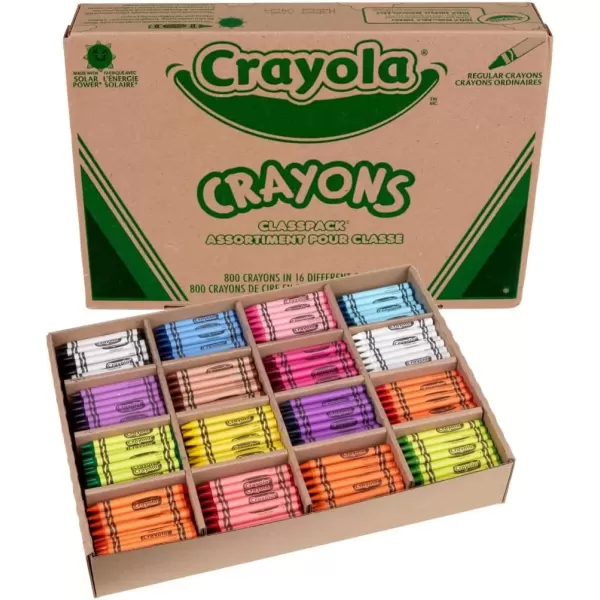imageCrayola Bulk Crayon Classpack  800ct 16 Colors Back to School Supplies Kids Crayons Teacher Classroom Must Haves 31 Count Pack of 1