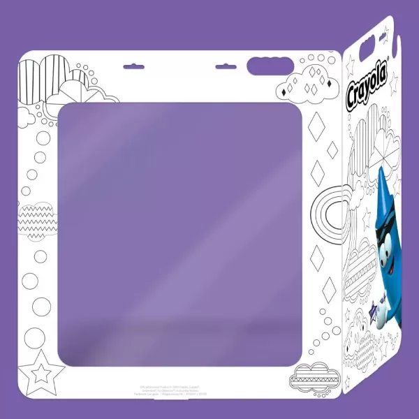 imageCrayola CarrywithMe Color Your Own Desk Shield with Clear Window Portable and Protective Germ Guard for Children to Use In Schools 20quot x 19quot x 10quot WhiteBlack S100396V