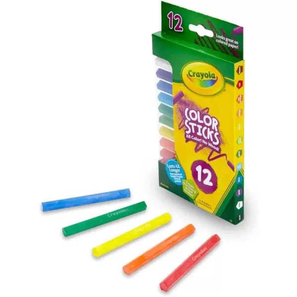 imageCrayola Color Sticks 12 Count Woodless Colored Pencils Set for Kids Classroom Art Supplies Fine Lines ampamp Broad Strokes NonToxic