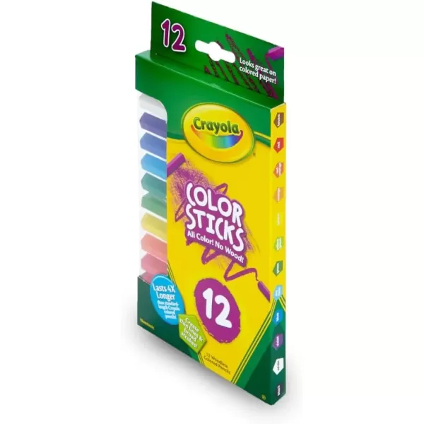 imageCrayola Color Sticks 12 Count Woodless Colored Pencils Set for Kids Classroom Art Supplies Fine Lines ampamp Broad Strokes NonToxic