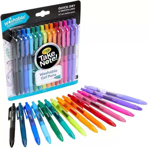 imageCrayola Colored Gel Pens for Kids and Adult Coloring Washable Pens Medium Point 14 Count14 Count