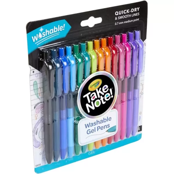 imageCrayola Colored Gel Pens for Kids and Adult Coloring Washable Pens Medium Point 14 Count14 Count