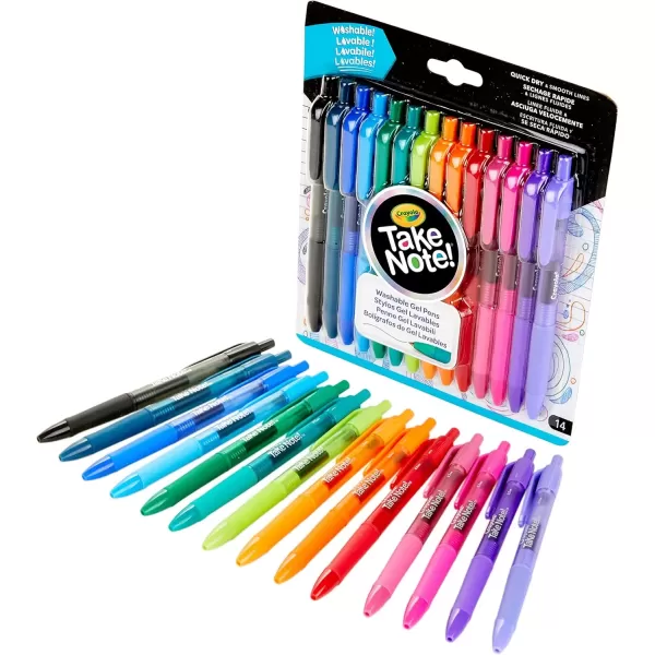 imageCrayola Colored Gel Pens for Kids and Adult Coloring Washable Pens Medium Point 14 Count14 Count