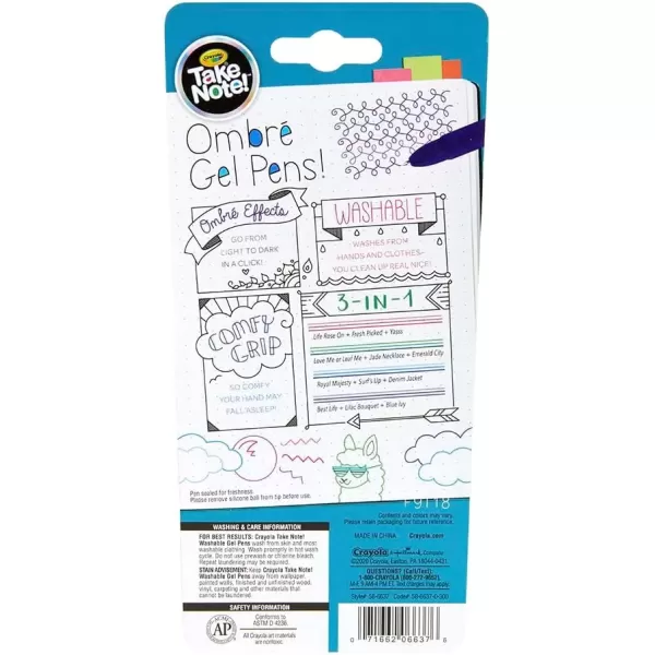 imageCrayola Colored Gel Pens for Kids and Adult Coloring Washable Pens Medium Point 14 Count4 Count