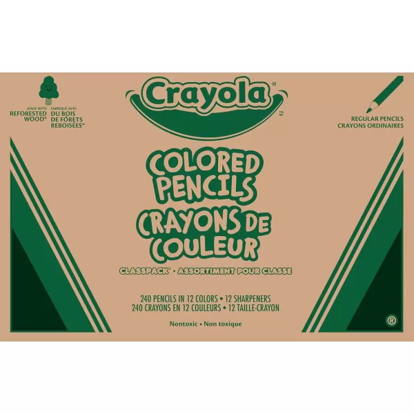 imageCrayola Colored Pencils Classpack 240ct Must Have Classroom Supplies for Teachers Bulk Colored Pencils for School 12 Colors12 Assorted Colors