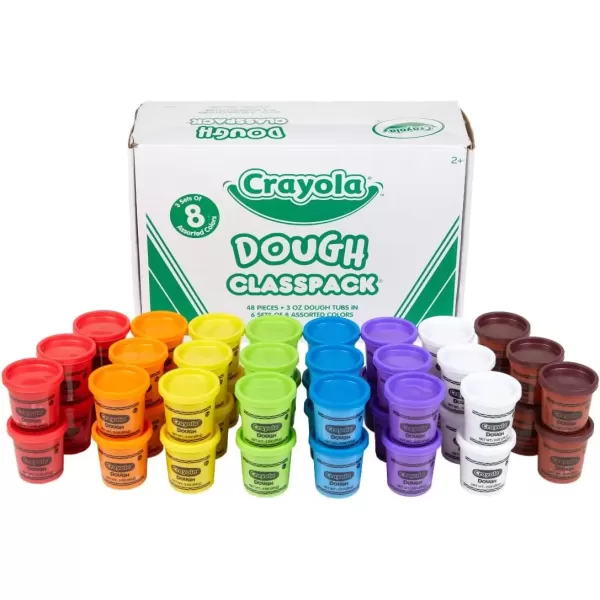 imageCrayola Dough Classpack  8 Assorted Colors 48 Count 3oz Kids Dough Classroom Supplies for Teachers ampamp Art Projects Nontoxic Ages 348 Count