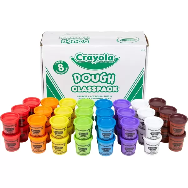 imageCrayola Dough Classpack  8 Assorted Colors 48 Count 3oz Kids Dough Classroom Supplies for Teachers ampamp Art Projects Nontoxic Ages 348 Count