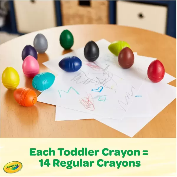 imageCrayola Egg Crayons 12ct Washable Toddler Crayons Jumbo Crayons for Toddlers Preschool Art Supplies Toddler Gifts Ages 1