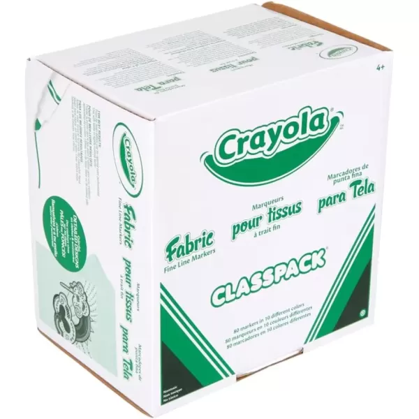 imageCrayola Fabric Marker Classpack Ten Assorted Colors 80Box