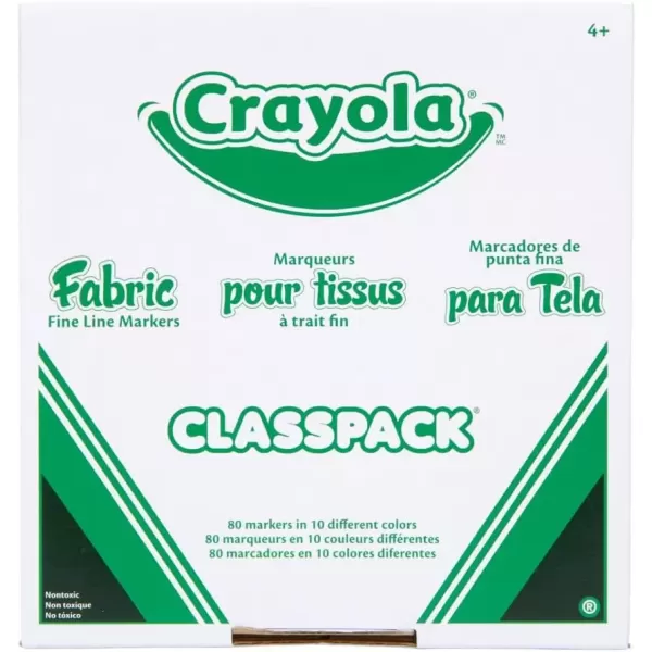 imageCrayola Fabric Marker Classpack Ten Assorted Colors 80Box