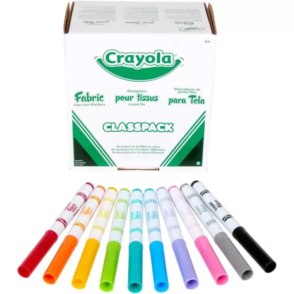 imageCrayola Fabric Marker Classpack Ten Assorted Colors 80Box