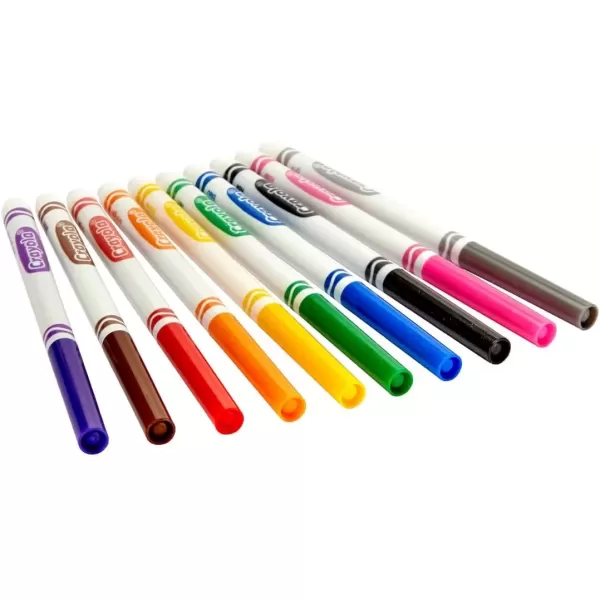 imageCrayola Fine Line Markers 12pk Coloring Markers for Kids Back to School Supplies Teacher Classroom Must Have 10 Colors 3Markers Bulk
