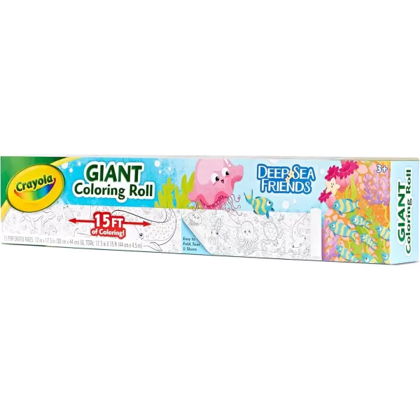 imageCrayola Giant Coloring Roll 15 Perforated Ocean Coloring Pages Gift for Kids Ages 3 4 5 6