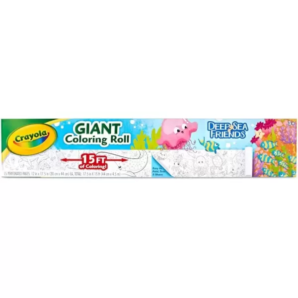 imageCrayola Giant Coloring Roll 15 Perforated Ocean Coloring Pages Gift for Kids Ages 3 4 5 6
