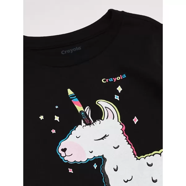 imageCrayola Girls Long Sleeve Graphic TShirt TeeBlack Llamacorn