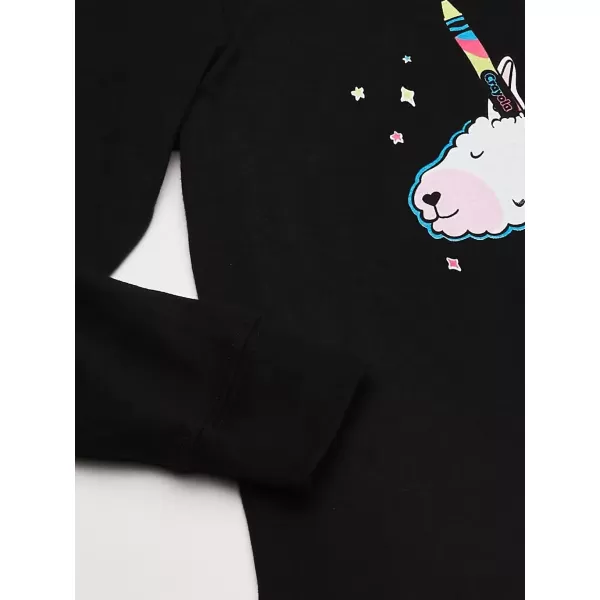 imageCrayola Girls Long Sleeve Graphic TShirt TeeBlack Llamacorn