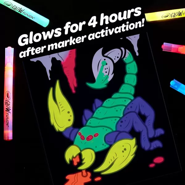 imageCrayola Glow Fusion Glow in The Dark Coloring Set with Markers Mythical Creature Coloring Pages Gift for KidsAlien  Monsters